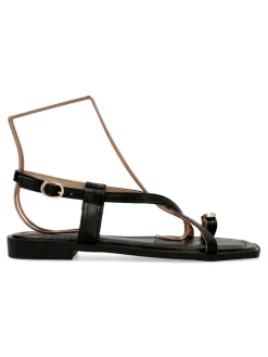 Fashion BUONAROTTI Sandalia plana de tiras mujer