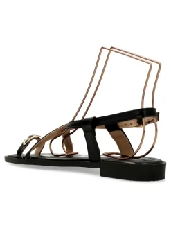 Fashion BUONAROTTI Sandalia plana de tiras mujer