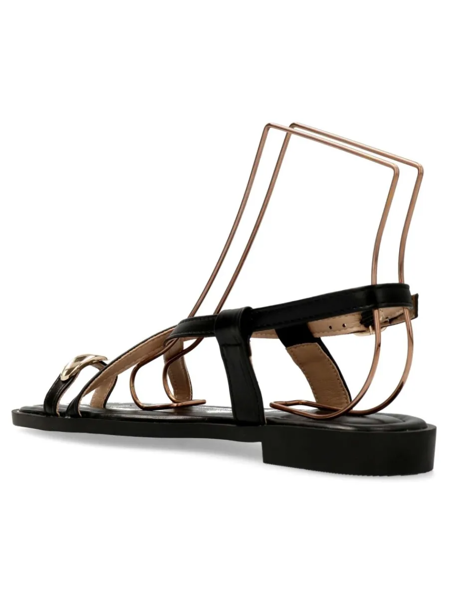 Fashion BUONAROTTI Sandalia plana de tiras mujer