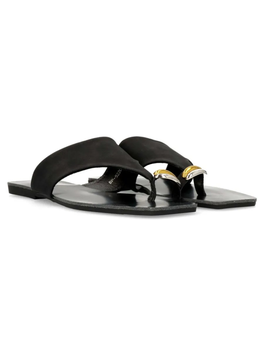 Outlet BUONAROTTI Sandalia plana dedo mujer