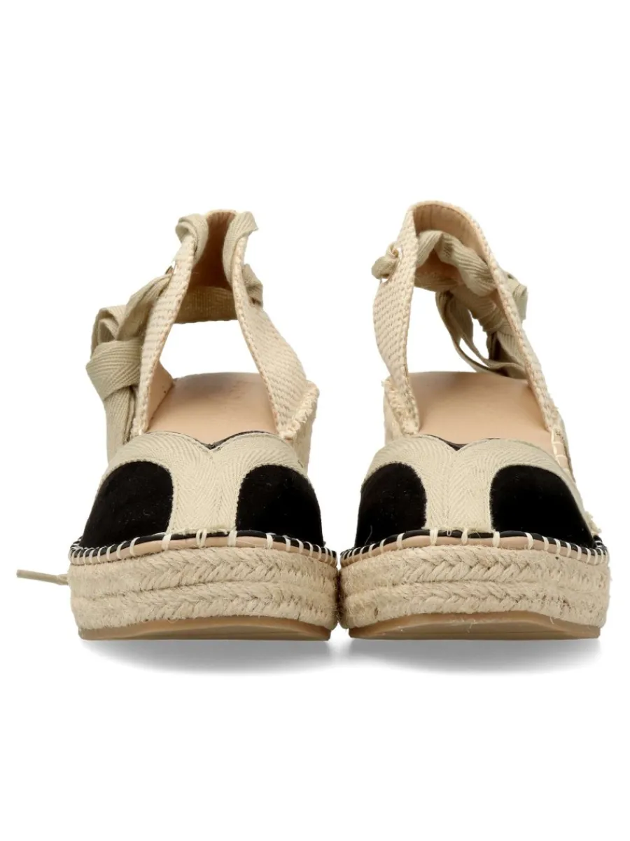 Fashion BUONAROTTI Sandalia valenciana cuña esparto