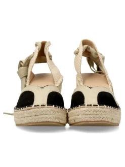 Fashion BUONAROTTI Sandalia valenciana cuña esparto