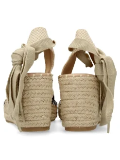 Fashion BUONAROTTI Sandalia valenciana cuña esparto