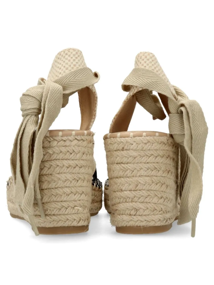 Fashion BUONAROTTI Sandalia valenciana cuña esparto