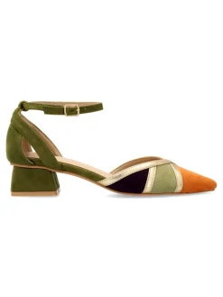 Fashion BUONAROTTI Zapato salón multicolor tacón bajo