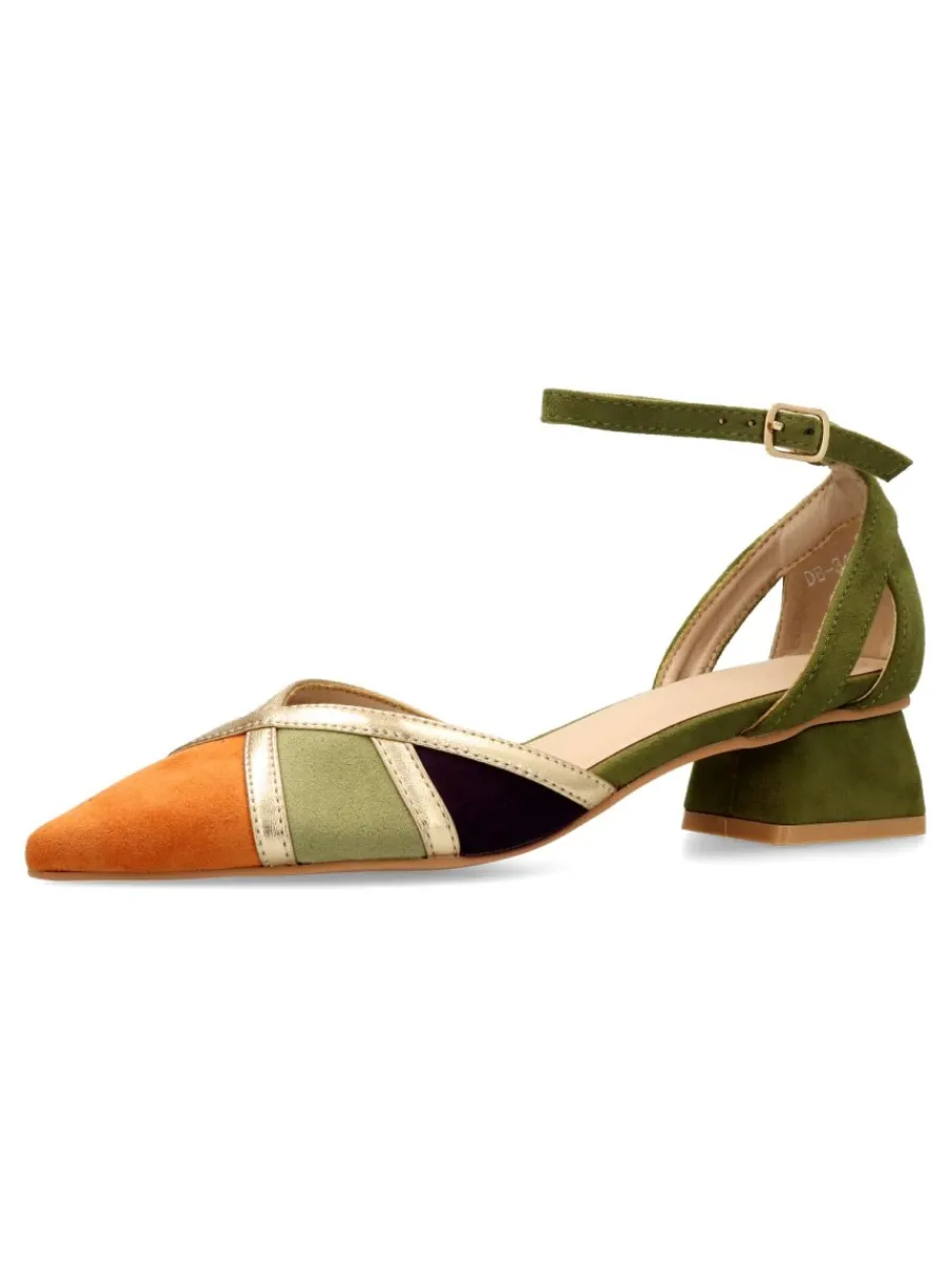 Fashion BUONAROTTI Zapato salón multicolor tacón bajo