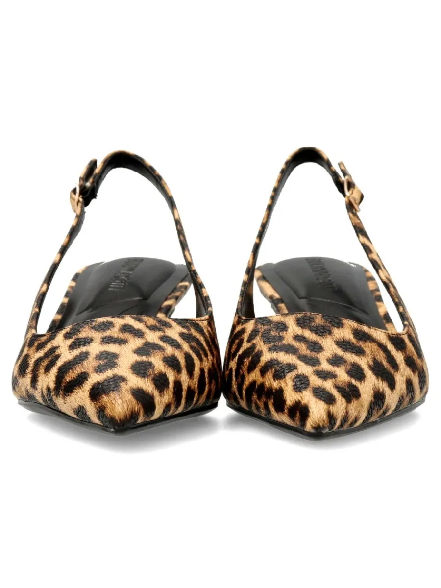 Clearance BUONAROTTI Zapato salón tacón bajo print leopardo