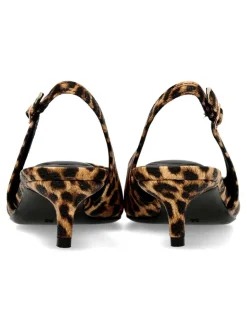 Clearance BUONAROTTI Zapato salón tacón bajo print leopardo