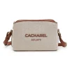 New CACHAREL Bolso bandolera lona cuero mujer