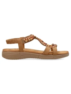 Fashion CALZAPIES Sandalia confort tiras pedrería