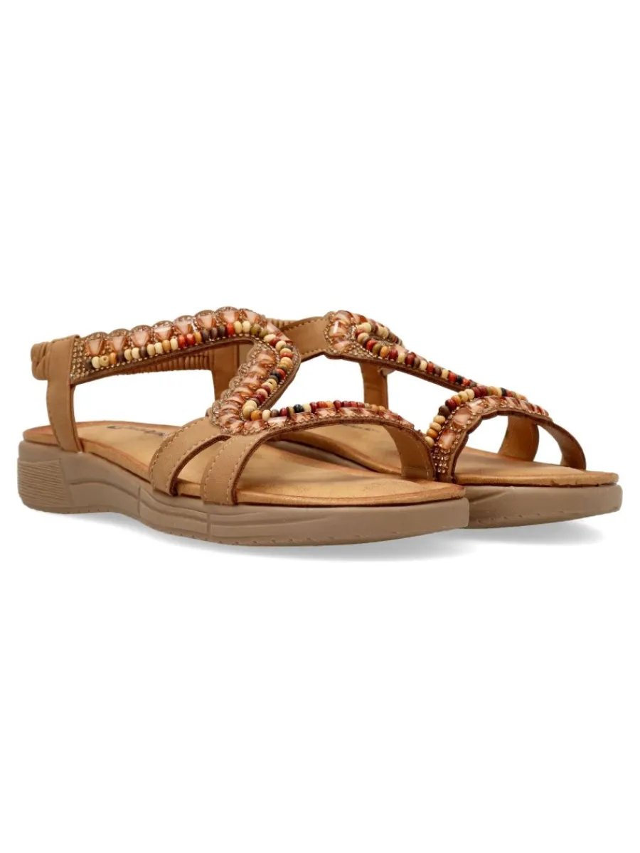 Fashion CALZAPIES Sandalia confort tiras pedrería