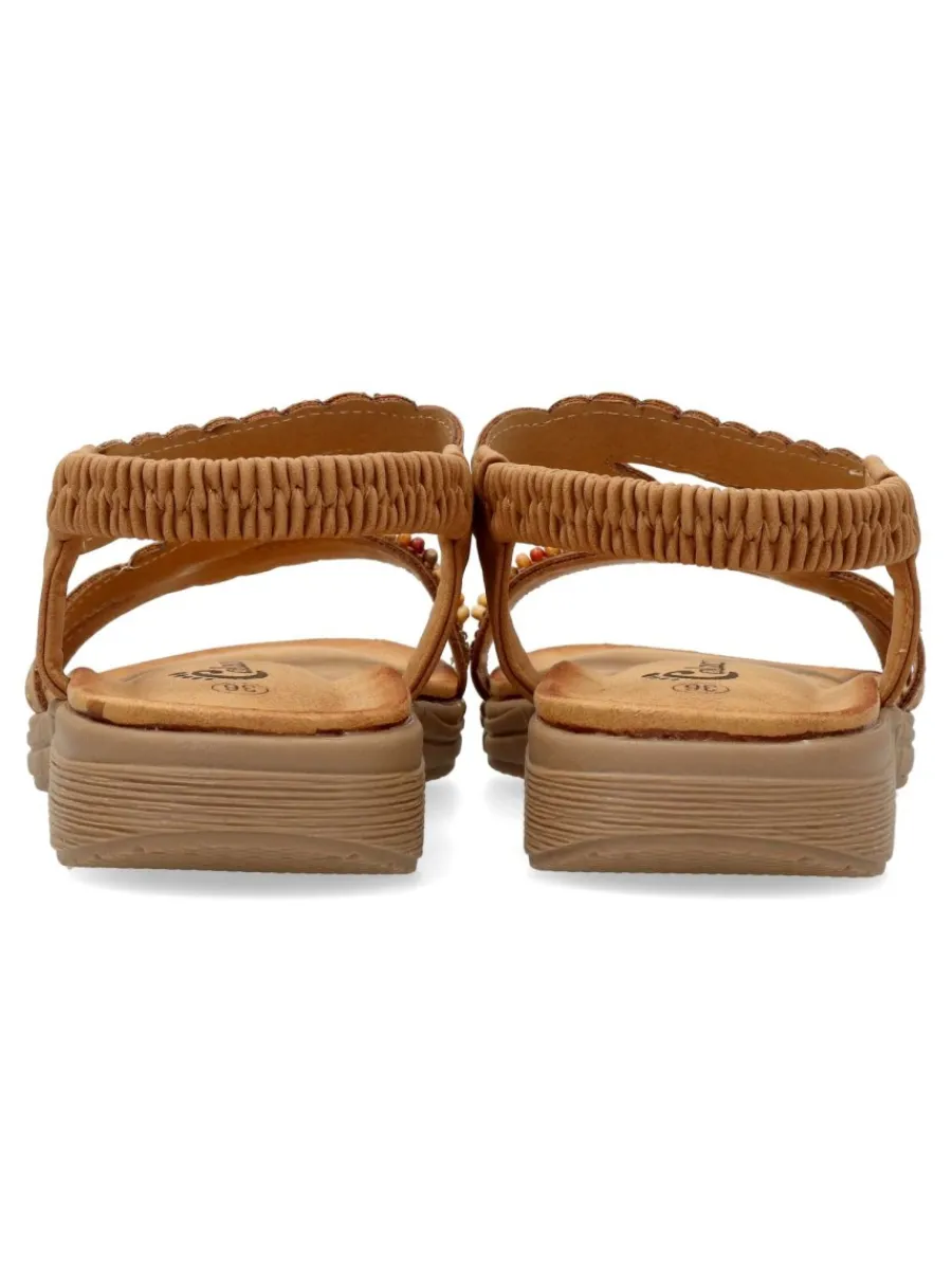 Fashion CALZAPIES Sandalia confort tiras pedrería