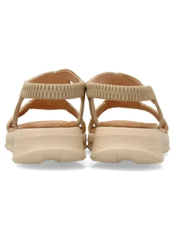 Fashion CALZAPIES Sandalia plana confort metalizada