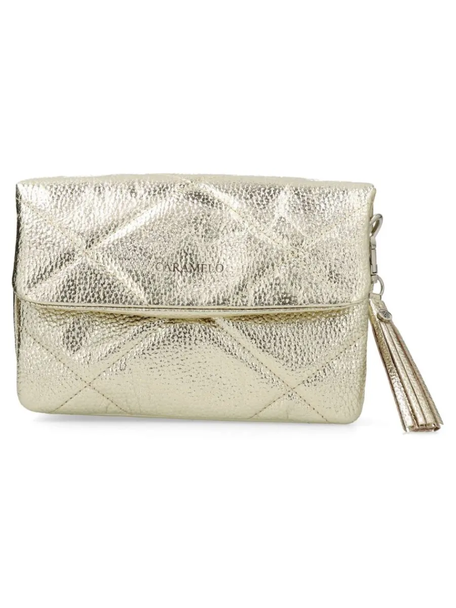 Hot CARAMELO Bolso bandolera piel metalizada mujer