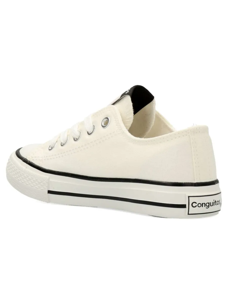 Fashion CONGUITOS Zapatilla lona clásica casual blanca