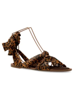 Discount CORINA Sandalia plana print leopardo mujer
