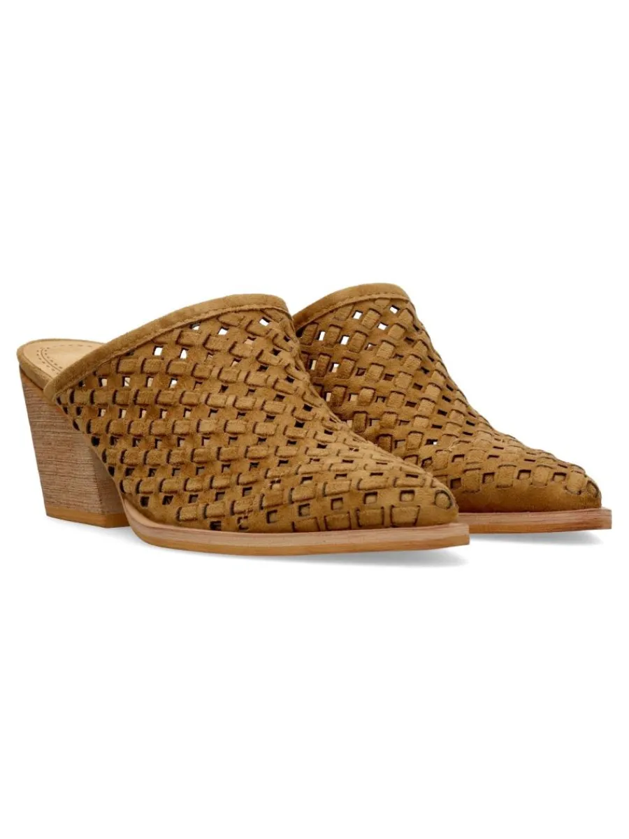 Hot CORINA Zueco mule tacón ancho mujer