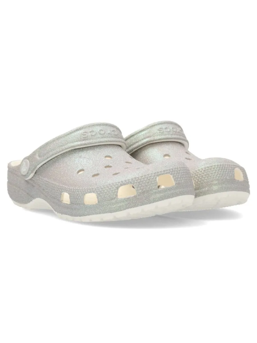 Clearance CROCS Sandalia zueco iridiscente glitter classic