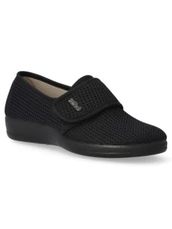 Sale DEVALVERDE Zapatilla de casa velcro mujer VAL 1160 NEGRO