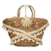 New DONNA ALESSIA Bolso capazo rafia flor