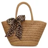Discount DONNA ALESSIA Bolso de mano rafia kaki pañuelo