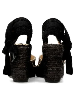 Outlet FABIOLAS Valenciana cuña alta cintas print leopardo