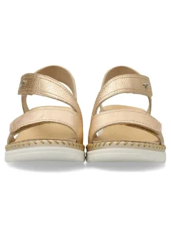 Online FLUCHOS Sandalia piel metalizada confort Leza