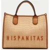 New HISPANITAS Bolso de mano rafia natural mujer