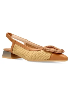 New HISPANITAS Zapato salón rafia y piel confort Dali