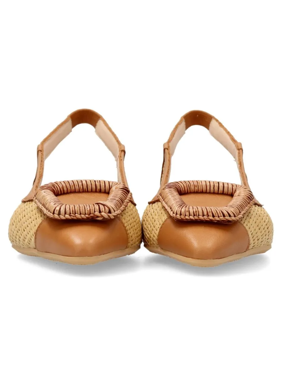 New HISPANITAS Zapato salón rafia y piel confort Dali