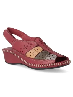 New 48+ HOURS Sandalia piel troquelada confort