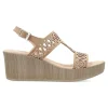 Clearance 24 HRS Sandalia confort piel troquelada