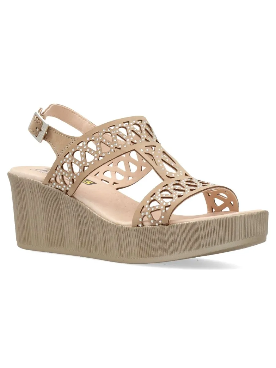 Clearance 24 HRS Sandalia confort piel troquelada