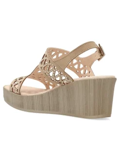 Clearance 24 HRS Sandalia confort piel troquelada