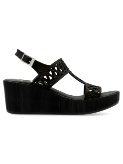 New 24 HRS Sandalia piel confort cuña mujer