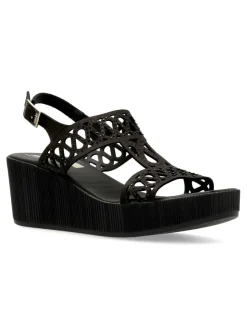 New 24 HRS Sandalia piel confort cuña mujer