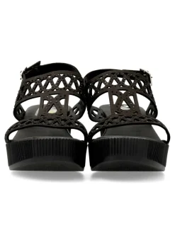 New 24 HRS Sandalia piel confort cuña mujer