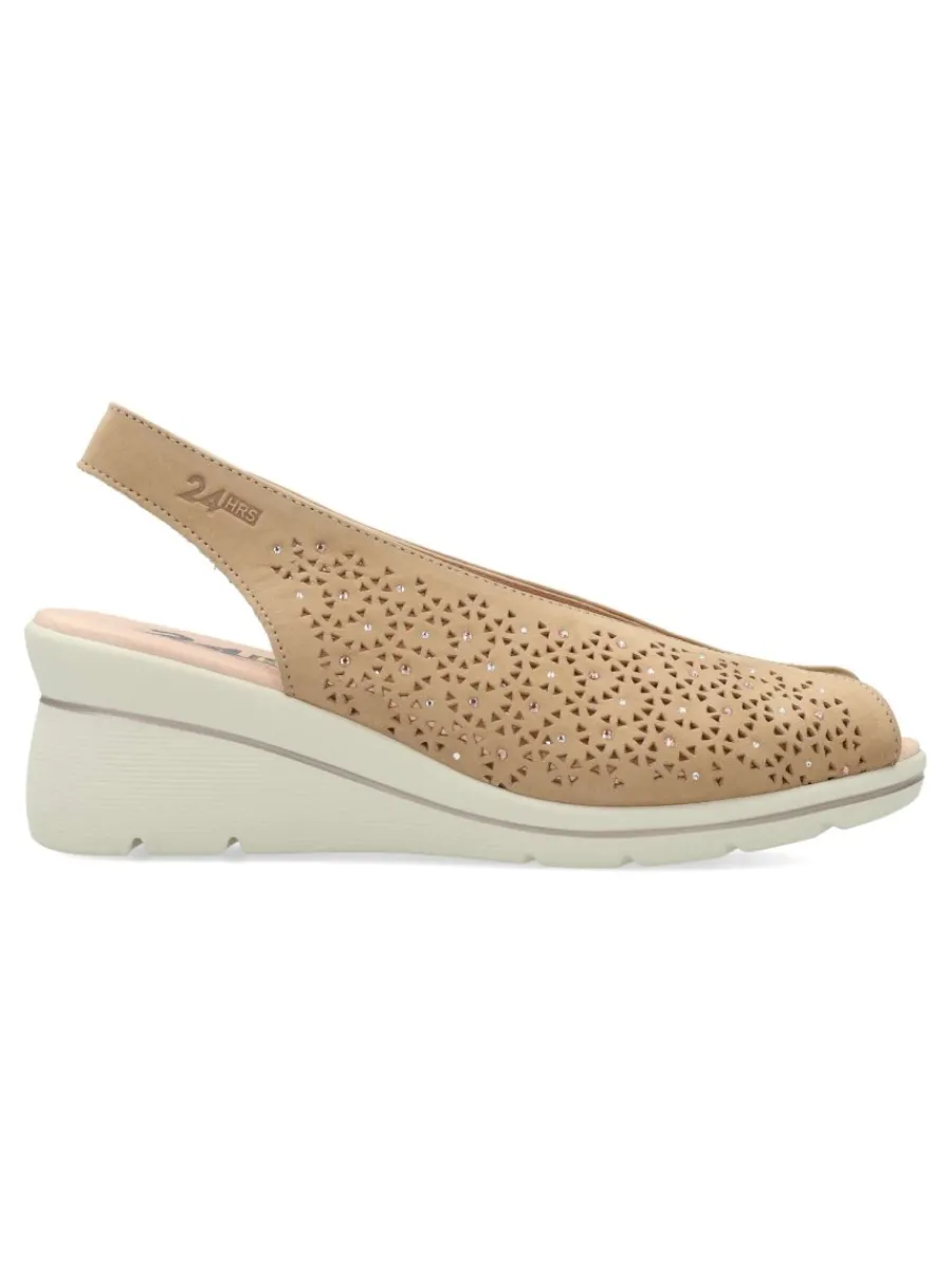 Sale 24 HRS Zapato piel confort cuña mujer