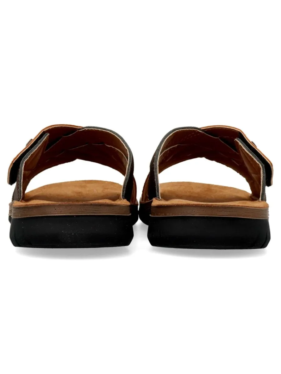 Fashion INBLU Sandalia pala cruzada ajustable hombre