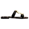 Outlet ISTERIA Sandalia plana vegana negra mujer