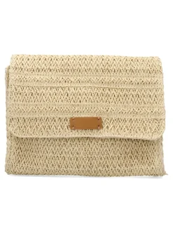 Outlet MAC & NOA Bolso bandolera rafia beige mujer