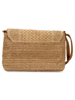 Discount MAC & NOA Bolso bandolera rafia color tostado