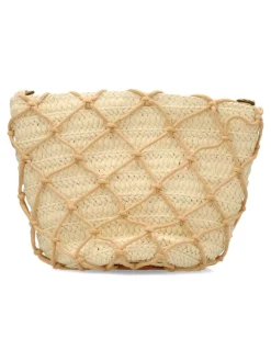 Best MAC & NOA Bolso bandolera rafia beige mujer