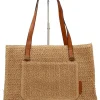 Fashion MAC & NOA Bolso de hombro rafia tostado