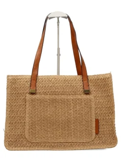 Fashion MAC & NOA Bolso de hombro rafia tostado