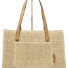 New MAC & NOA Bolso de hombro rafia beige