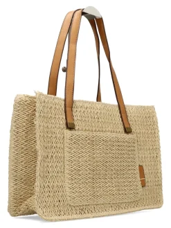 New MAC & NOA Bolso de hombro rafia beige