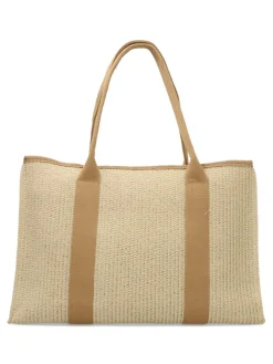 Hot MAC & NOA Bolso de hombro rafia beige mujer