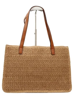 Fashion MAC & NOA Bolso de hombro rafia tostado