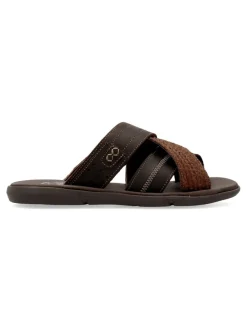 Clearance MAC Sandalia de pala hombre tiras piel marrón